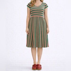 90s Style Silver Jeans Pink & Green Striped Dress